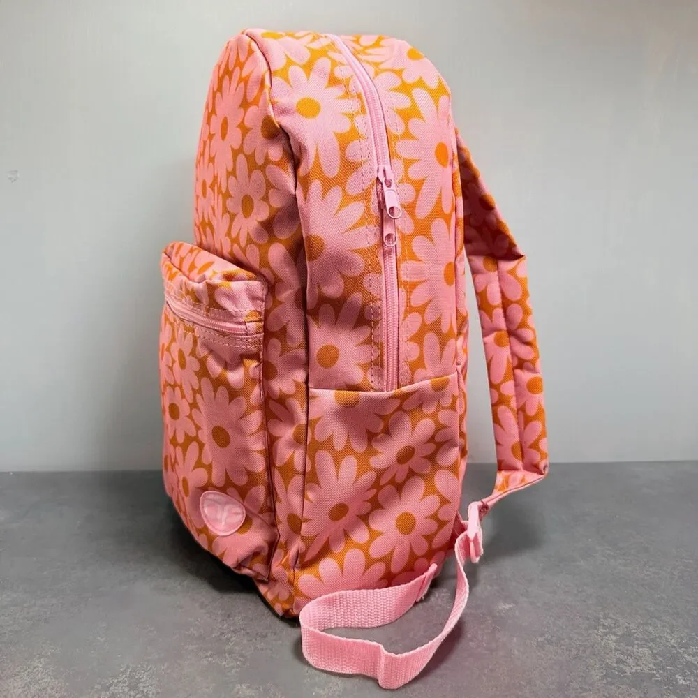 Backpacks With a Purpose Floral Backpack Pink Orange Daisy 17” NWT